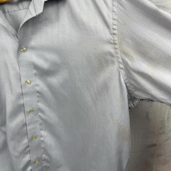 Eton Contemporary Fit Dress Shirt Gray Herringbone Cotton Men Size 18.5 47 ‘Read - Picture 7 of 12